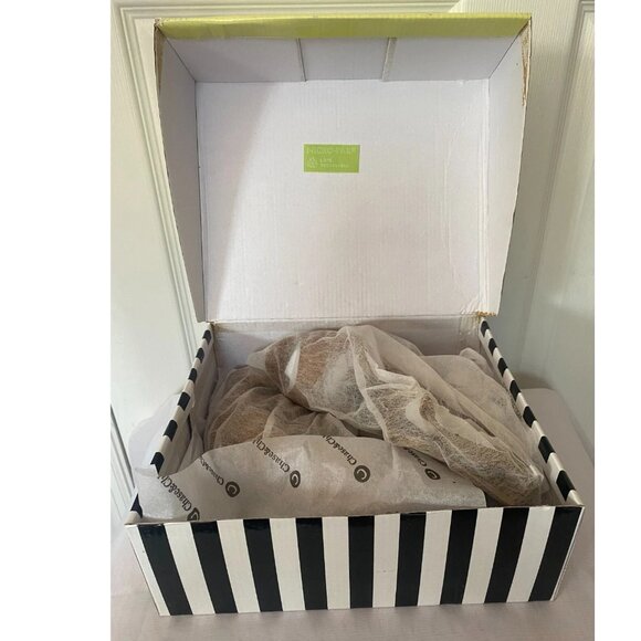 CHASE & CHLOE "Edward" BROWN Suede Peep toe Lace -Up Booties Heels Shoes *8 M* - Picture 5 of 6